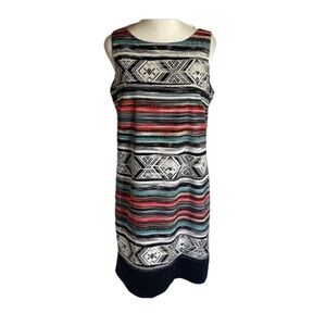 AB Studio Striped Multicolor Sleeveless Dress. Size 10. Zip Back.